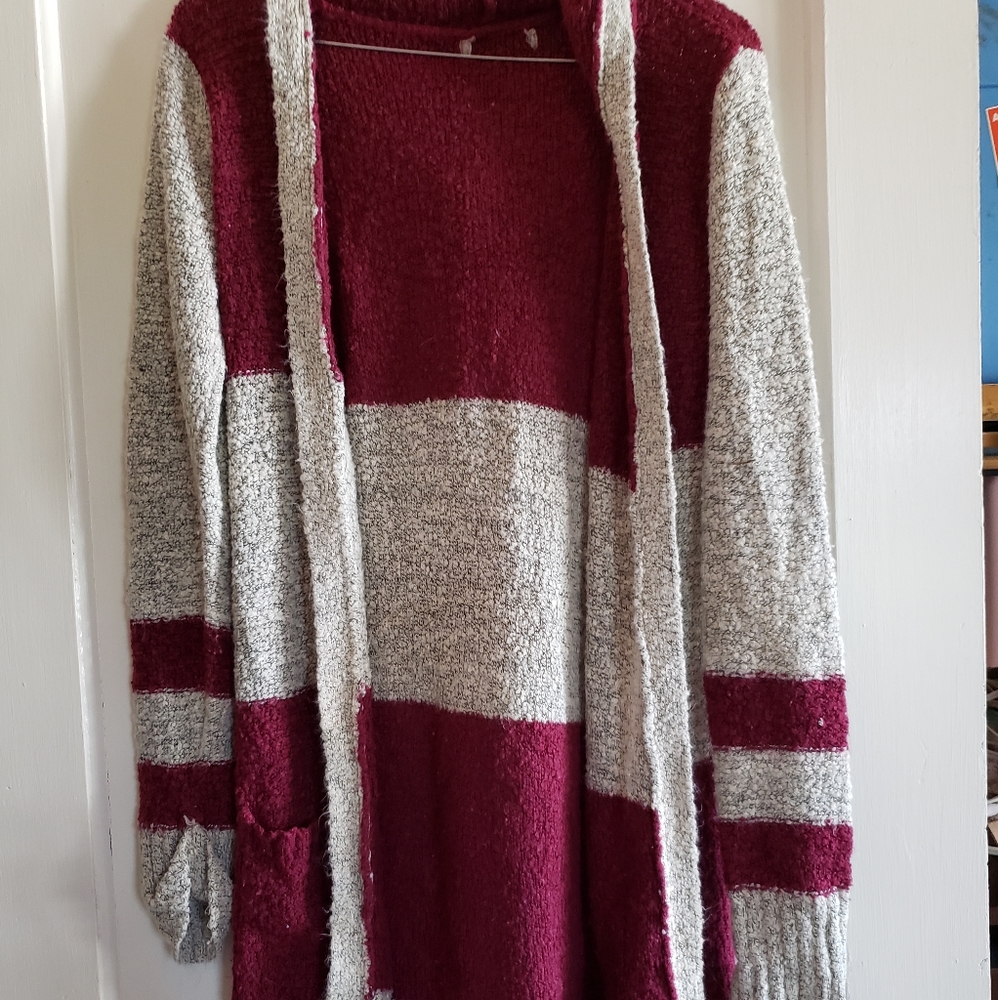 Pink and white cardigan